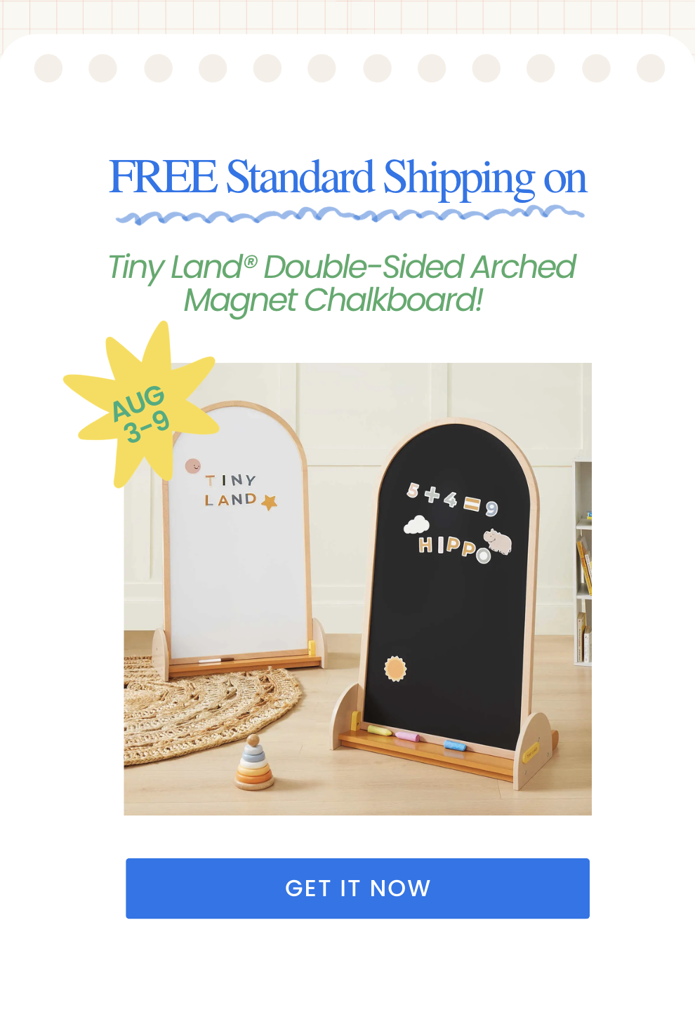 Tiny Land® Double-Sided Arched Magnet Chalkboard