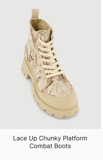 Shop Lace Up Chunky Platform Combat Boots