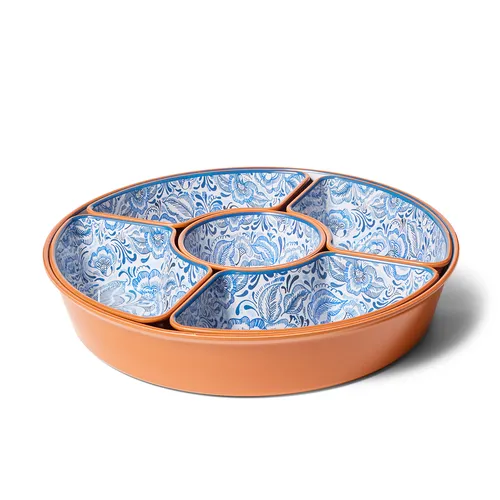 Sur La Table 6-Section Azul Melamine Serve Platter