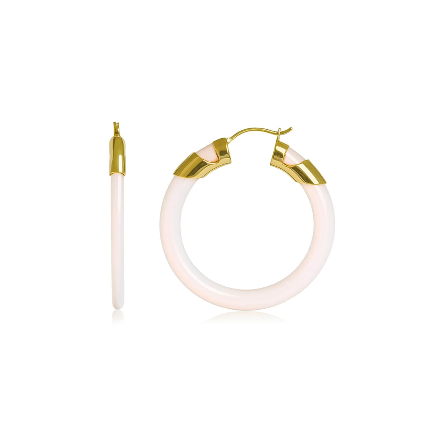 Image of Classic Flat Lucite Birthstone Hoop Earrings