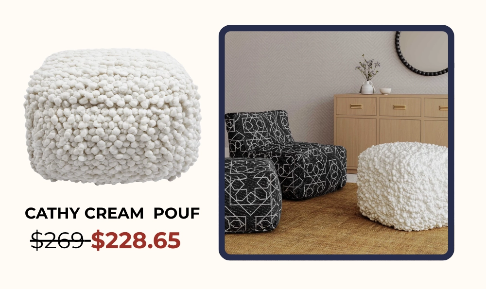 Cathy Cream Pouf