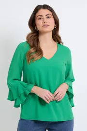 Dobby Flute Sleeve Top
