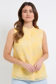 Burnout Organza Sleevelss Blouse