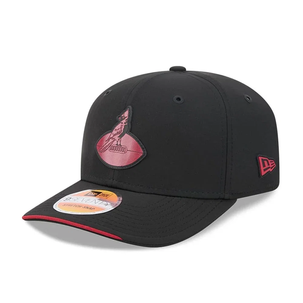 Image of Cardinals NFL Sideline 2026 Black 9SEVENTY Stretch Snap Adjustable Cap