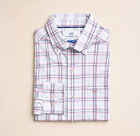 Blue and pink plaid sport shirt.