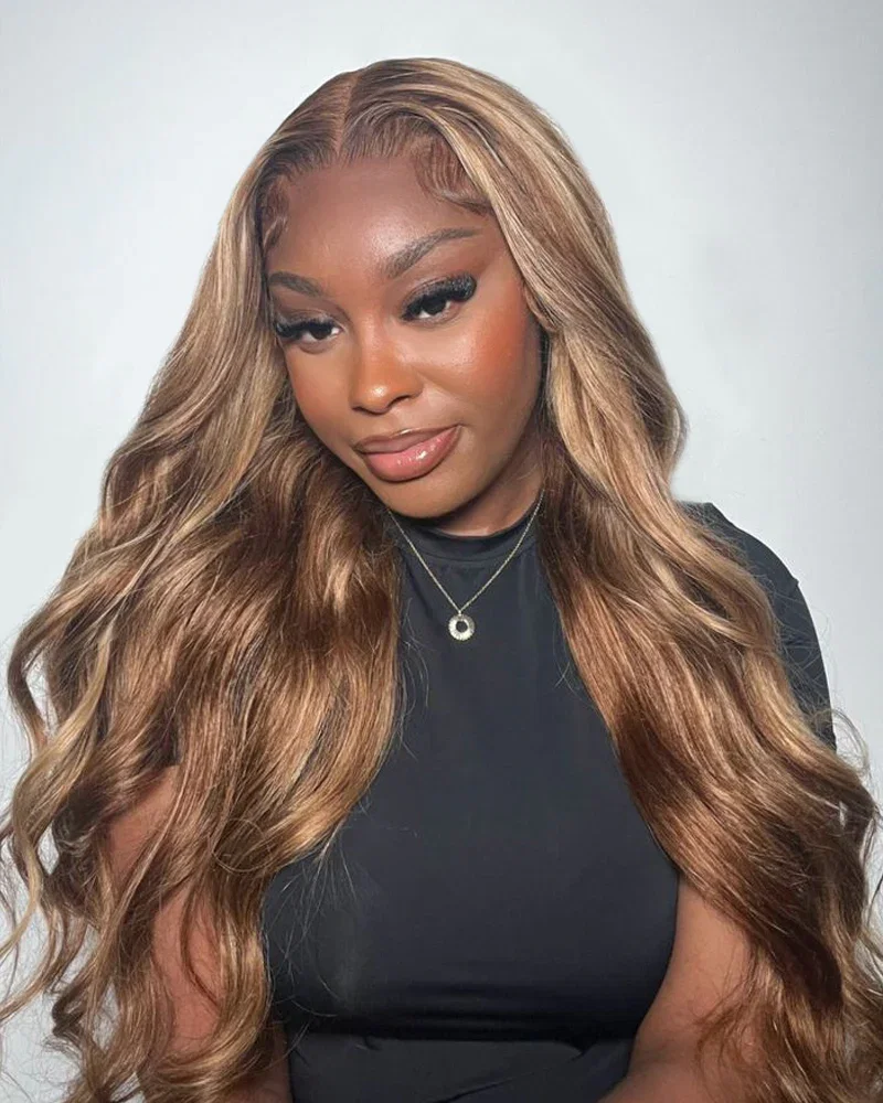 【BOGO】13x4 Lace Front Honey Blonde Piano Highlights Body Wave Human Hair Wigs