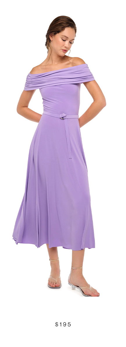 COWL HOODED FLARED DRESS