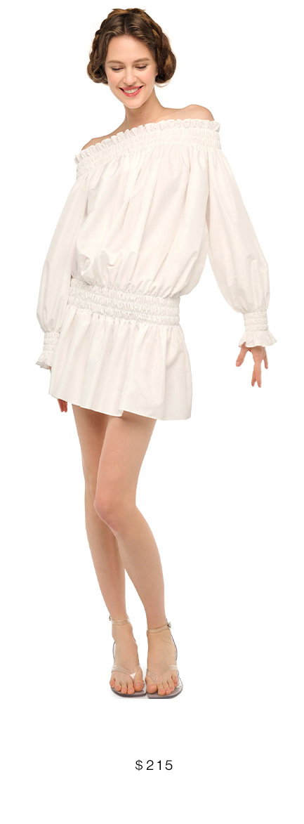 LONG SLEEVE PEASANT MINI DRESS