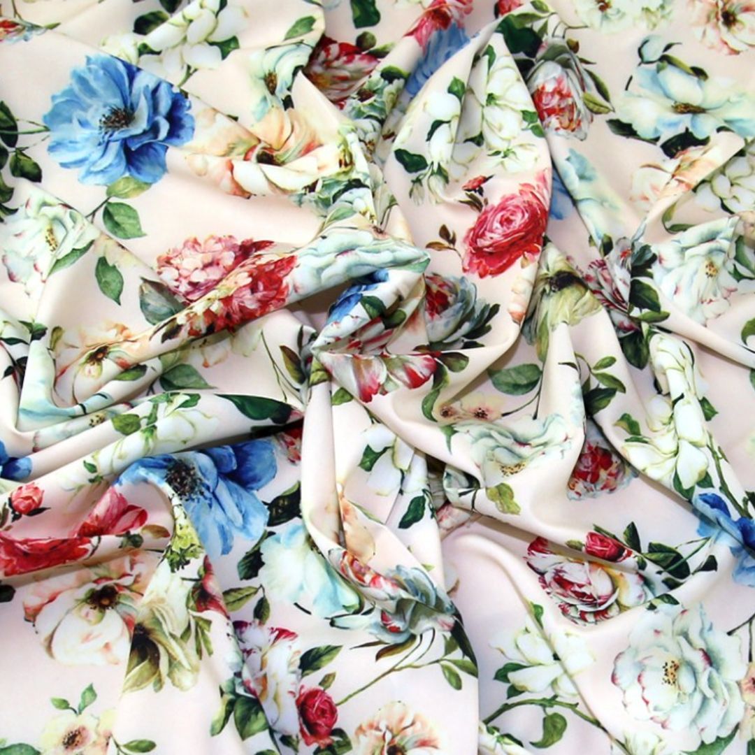 Deadstock Stretch Woven Crepe Fabric Peach
