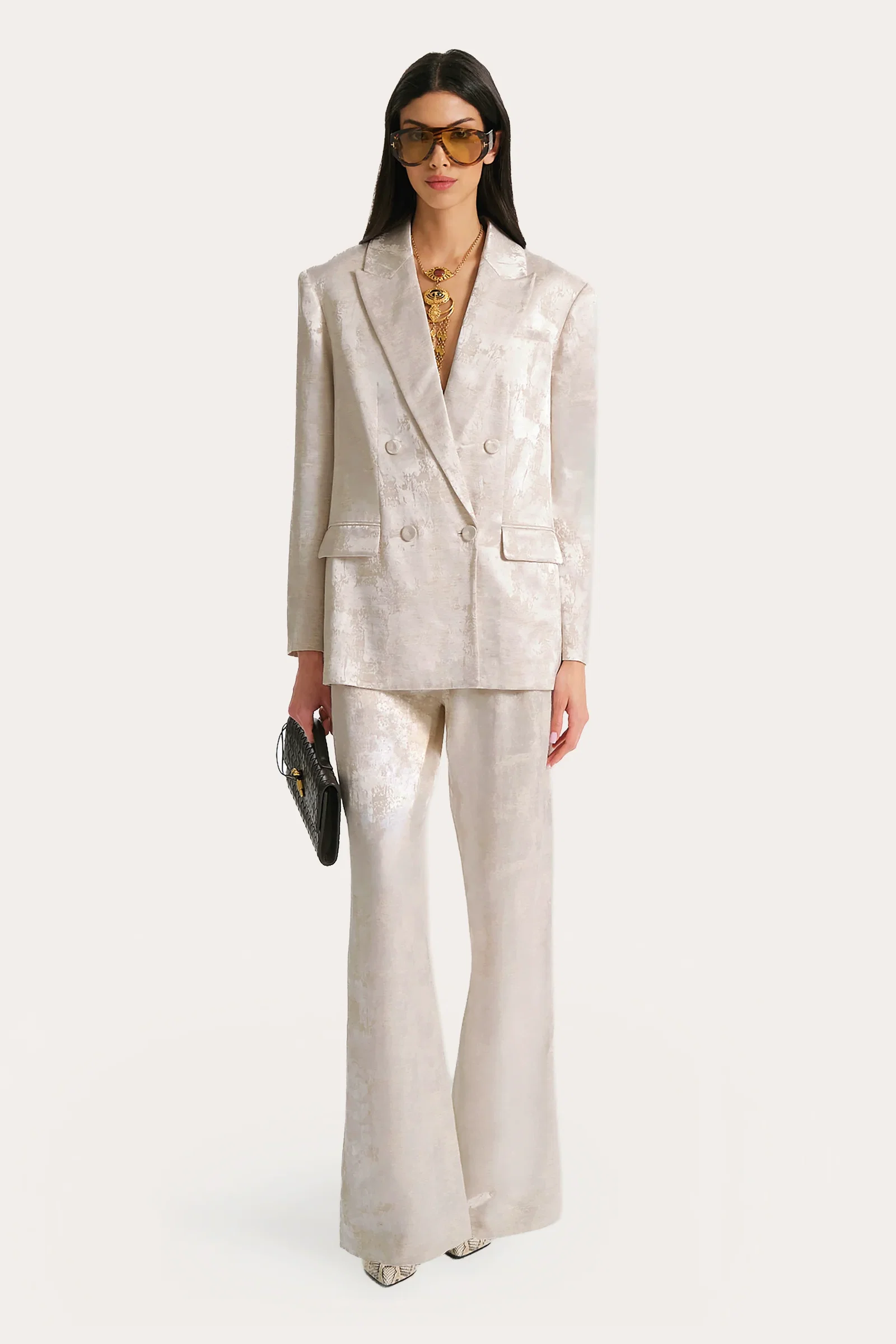 Image of Terra Linen Jacquard Trousers