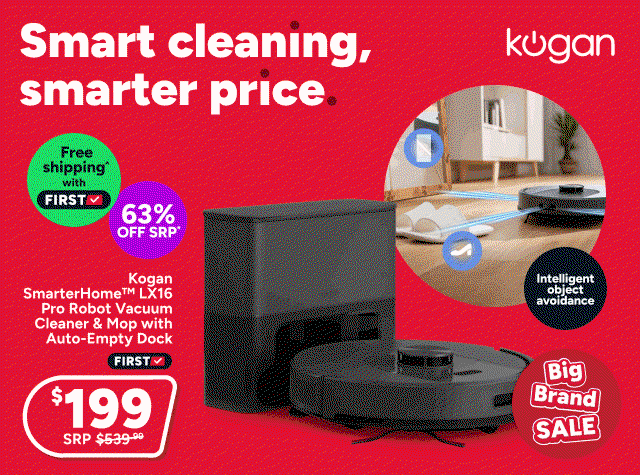 Kogan SmarterHome™ LX16 Pro Robot Vacuum Cleaner and Mop with Auto-Empty Dock 