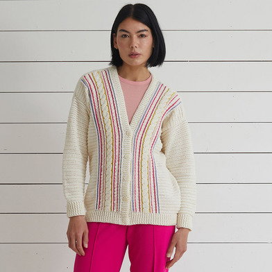 Iryna Cable Crochet Cardigan in Debbie Bliss Baby Cashmerino