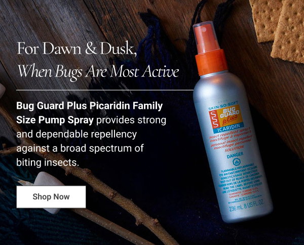 For Dawn & Dusk, When Bugs Are Most Active Bug Guard Plus Picaridin Family Size Pump Spray provides strong and dependable repellency against a broad spectrum of biting insects. Shop Now 