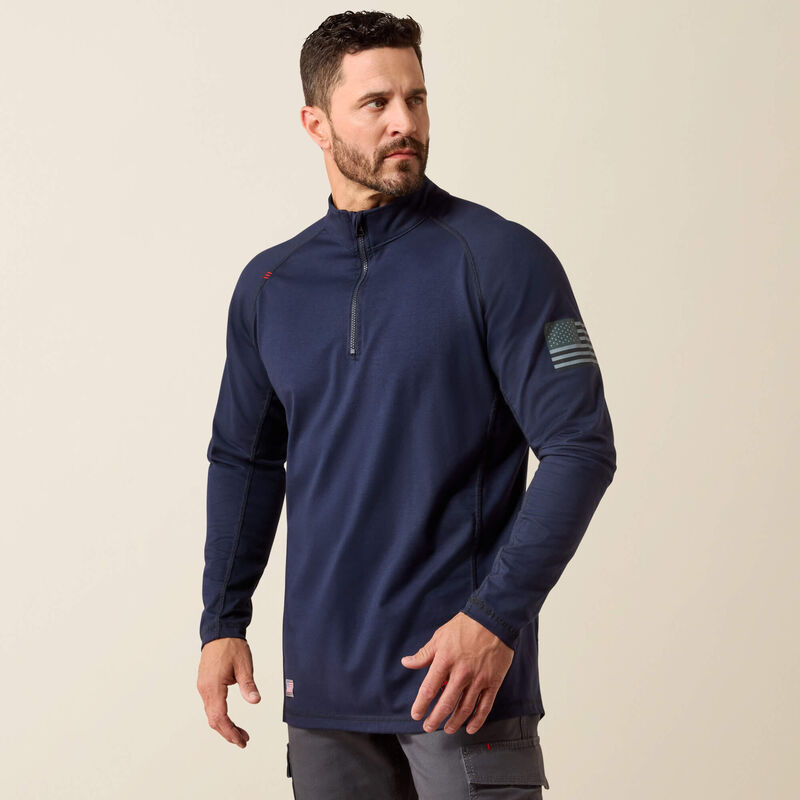 FR Combat Stretch Patriot 1/4 Zip Work Shirt