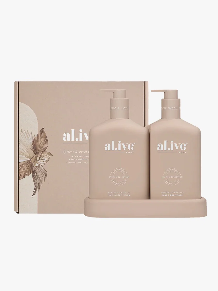 Image of Apricot & Sweet Fig Wash & Lotion Duo + Tray