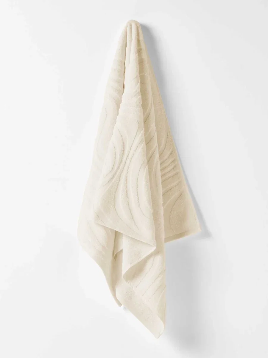 Image of Wave Australian Cotton Bath Towel in Sand