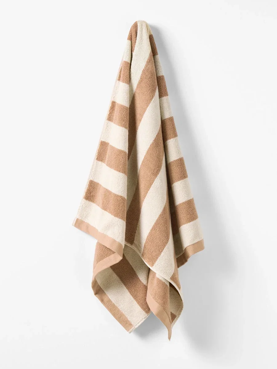Image of Riviera Stripe Bath Towel in Pecan
