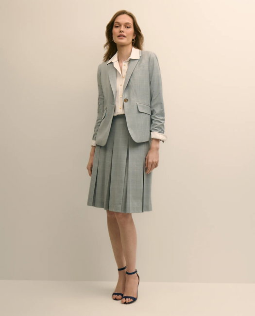 Image of Wool-Blend Pleated Mini Skirt