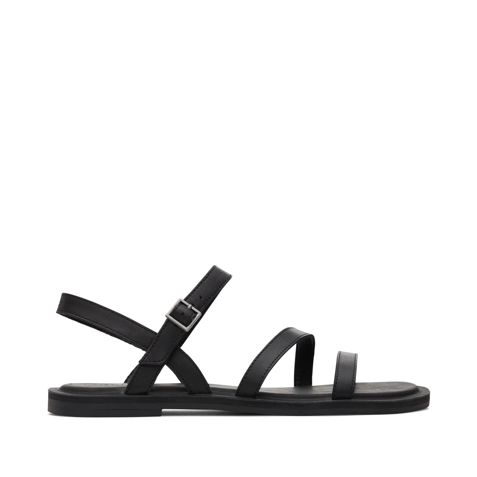 Image of Kira Black Leather Strappy Sandal