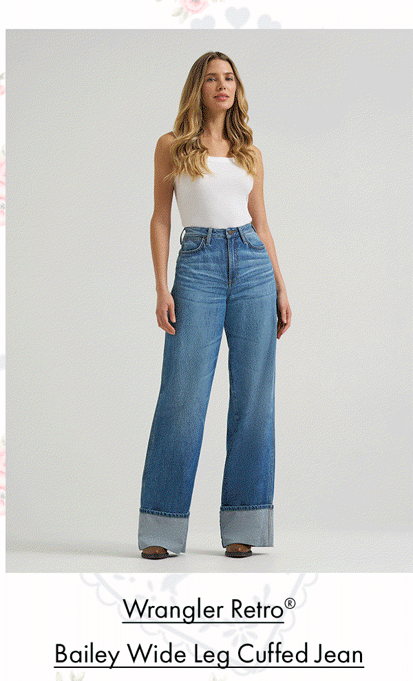 Wrangler Retro® Bailey High Rise Wide Leg Cuffed Jean