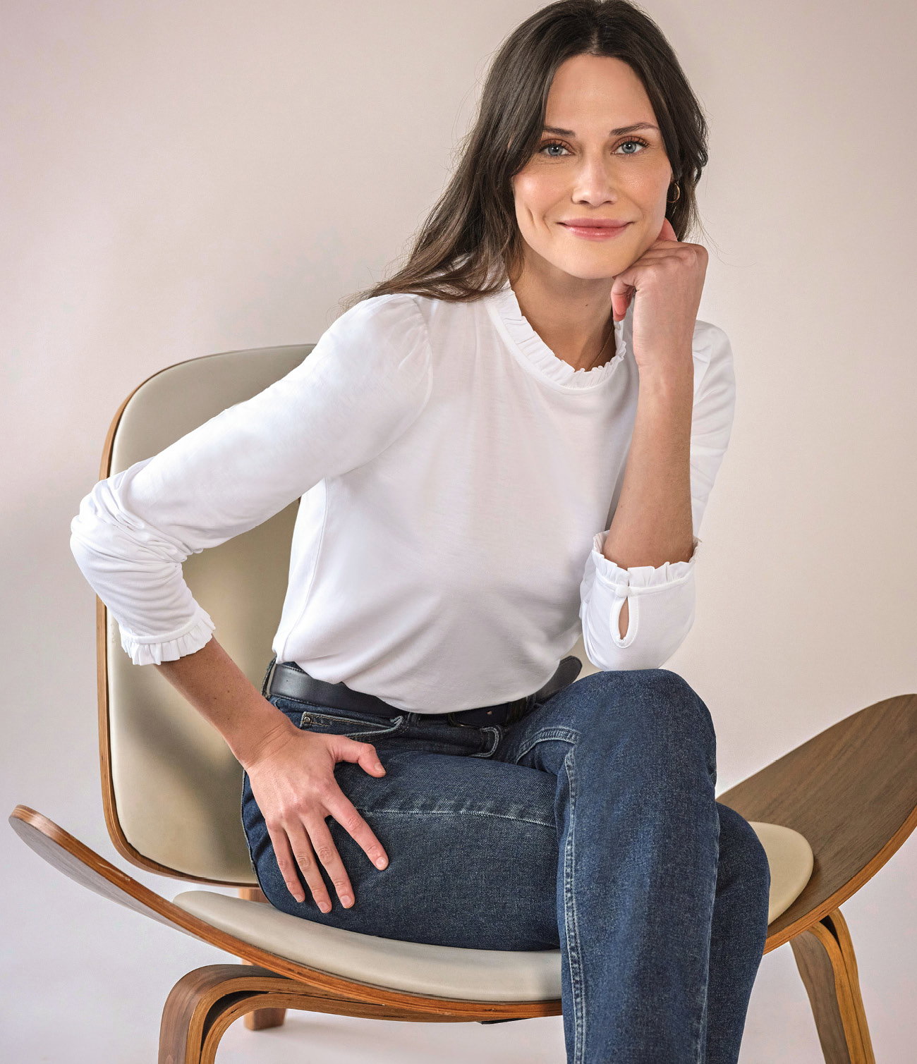 Crew Frill Neck Top