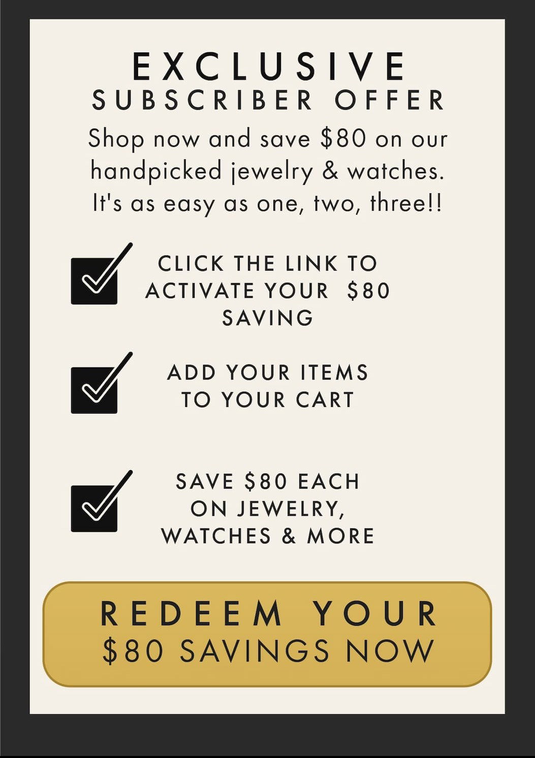 Activate Your $80 Voucher