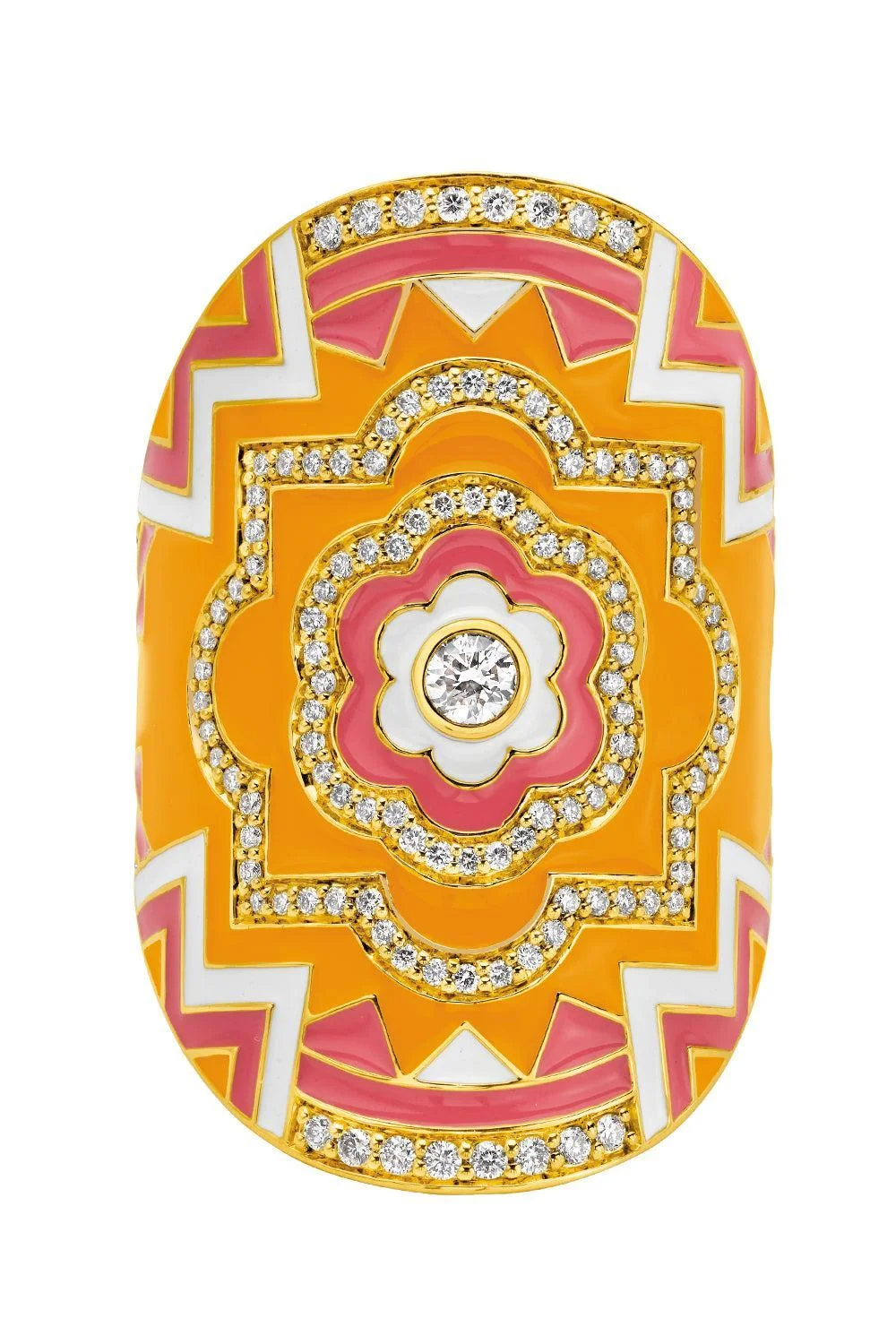 Image of diamond clementine mandala wrap ring
