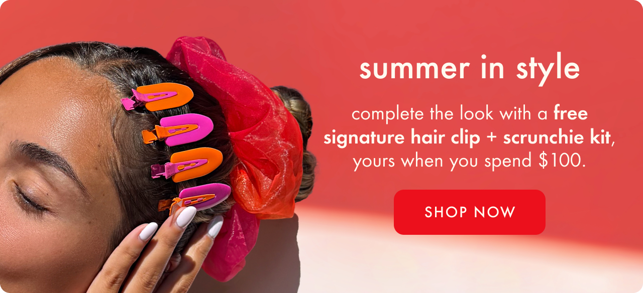get a free hair clips + scrunchie kit with orders over $100
