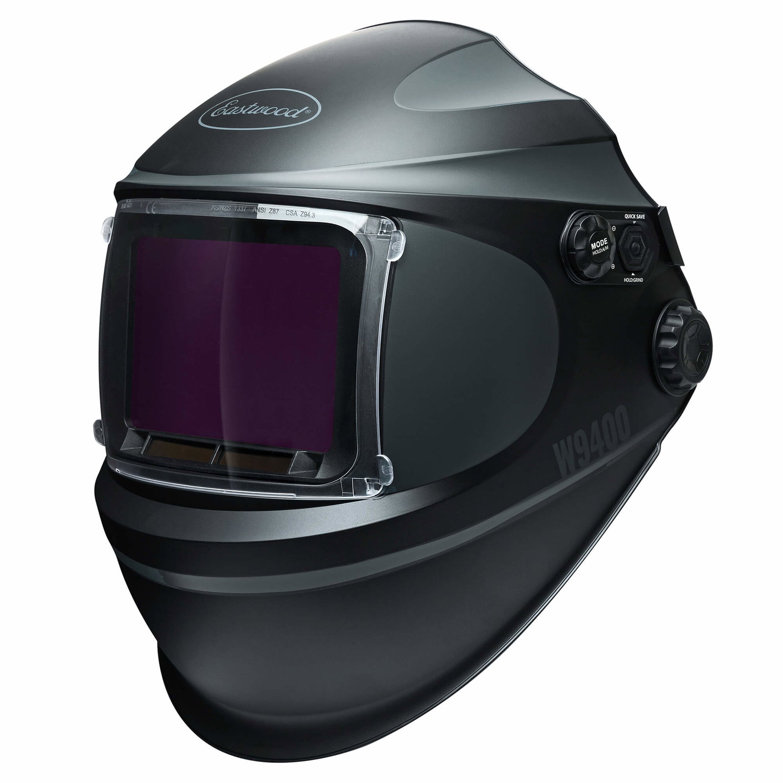 W9400 Wide View Welding Helmet with 4.75 by 3.19 inch lens and 5 operating modes