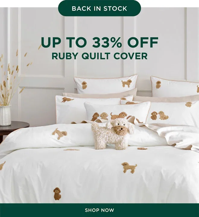 Back In Stock: Ruby Quilt Cover