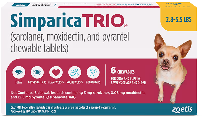 Simparica Trio Chewable Tablets for Dogs