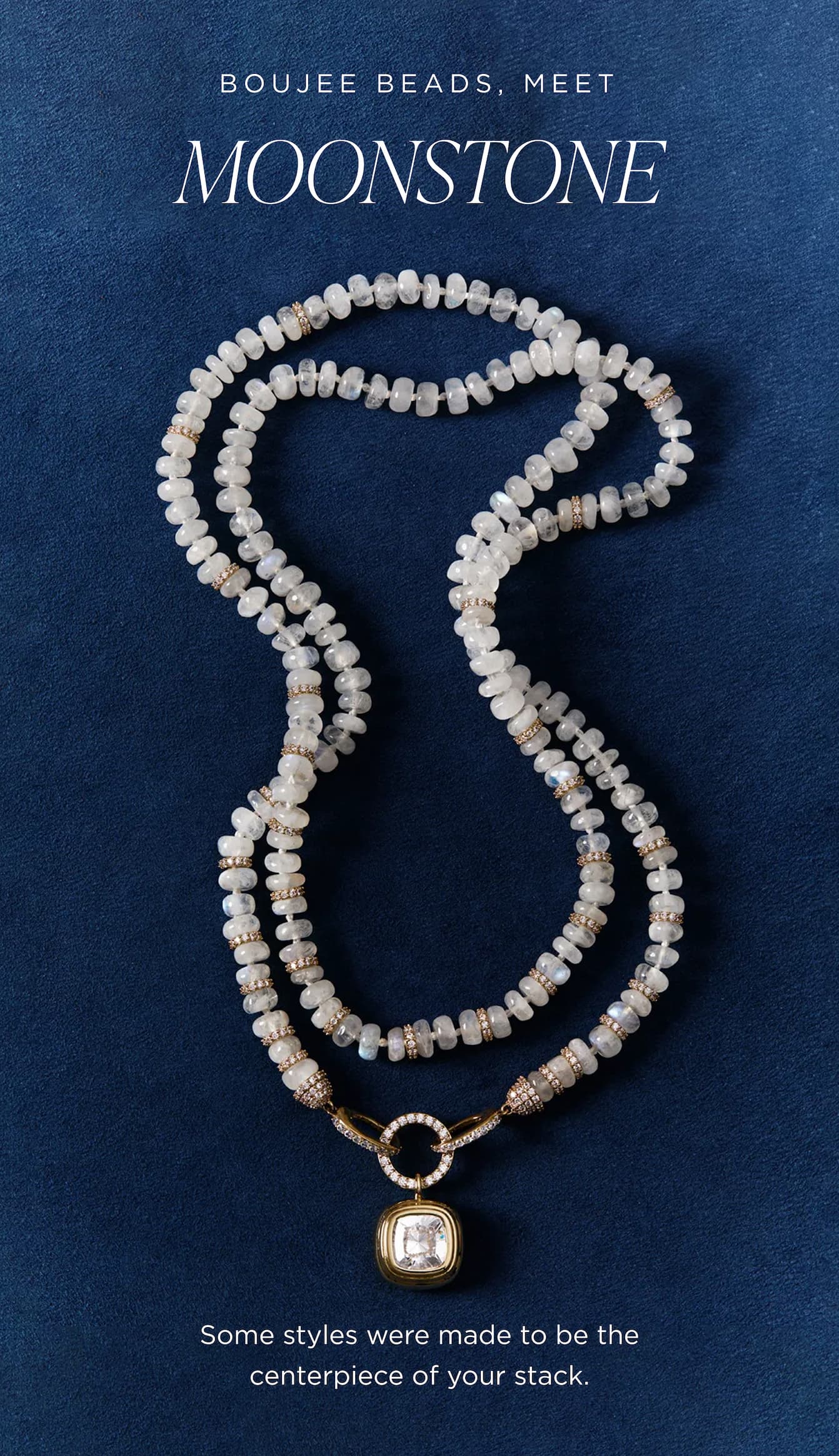 BOUJEE BEADS MOONSTONE LONG NECKLACE