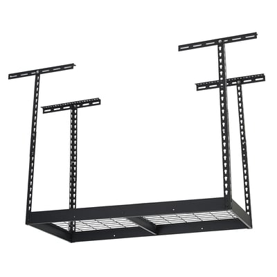 Klutch Garage Overhead Storage Rack, 48in.L x 24in.D, Adjustable 23in.–37in.H, 350-Lb. Capacity