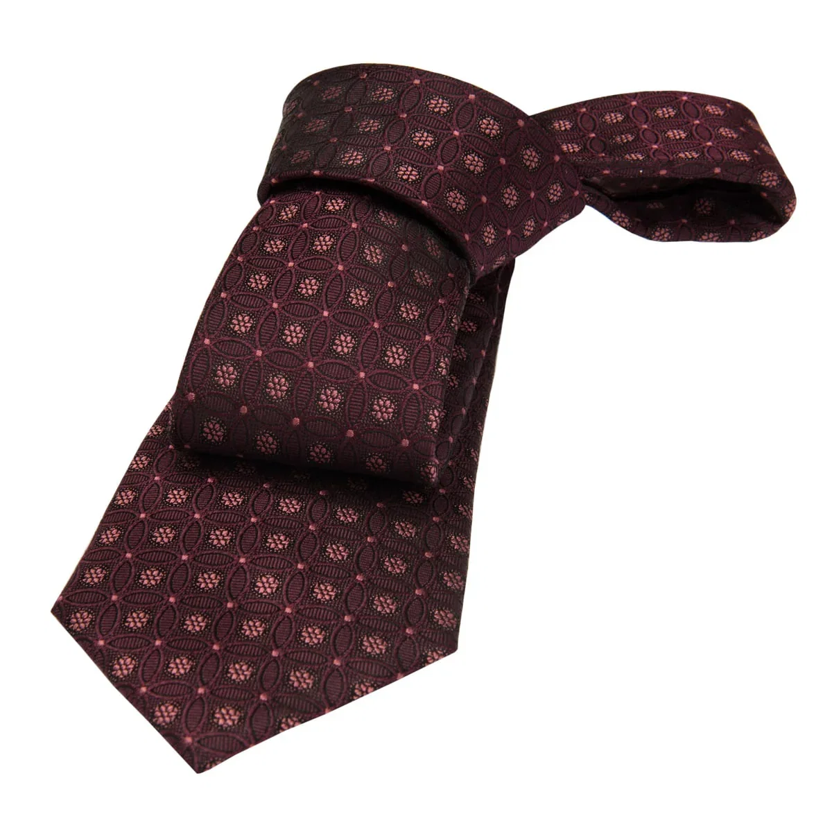 Image of Glastonbury Circles Silk Tie, Burgundy