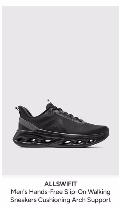 Men's Hands-Free Slip-On Walking Sneakers Cushioning Arch Support
