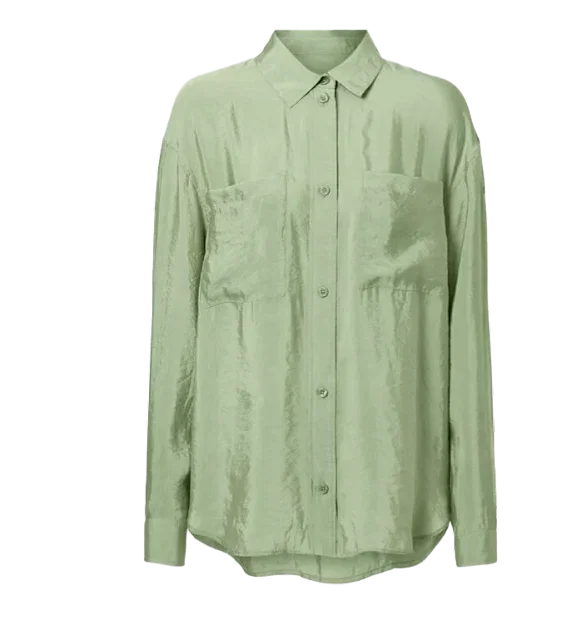 Semi Sheer Golden Hour Button Down Long Sleeve