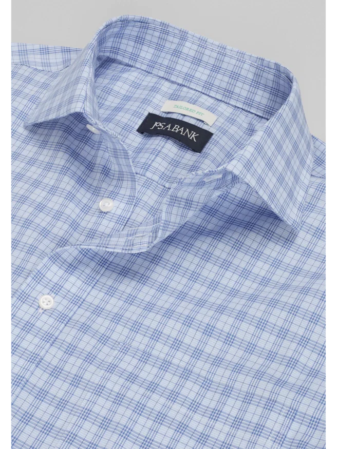 Jos. A. Bank Tailored Fit Spread Collar Plaid Dress Shirt