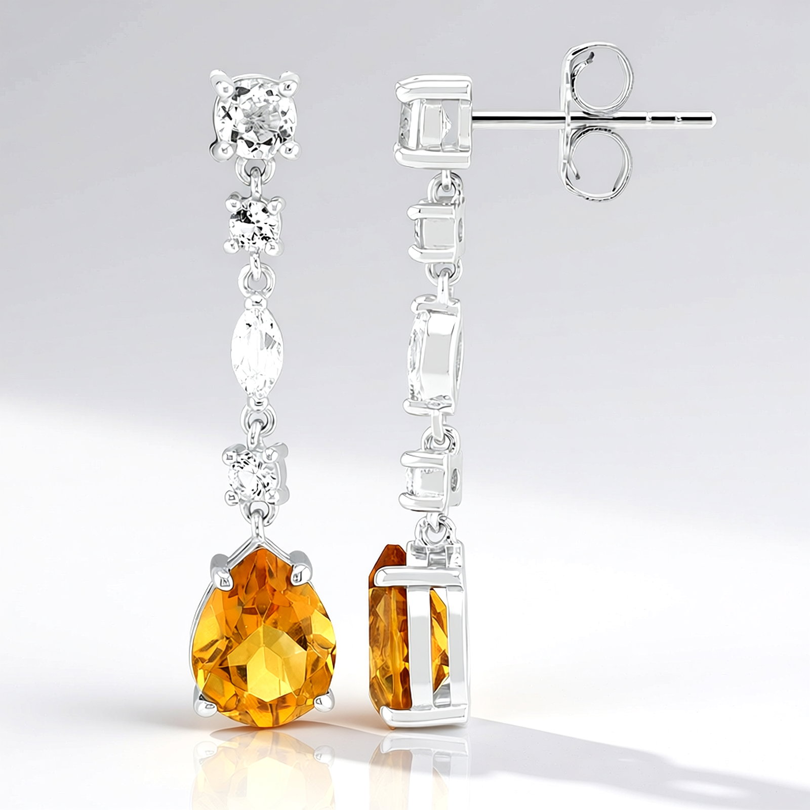 Zilveren Ring met Roségouden Plating en Witte Cambodjaanse Zirkonen – 0,16 ct Geometrisch