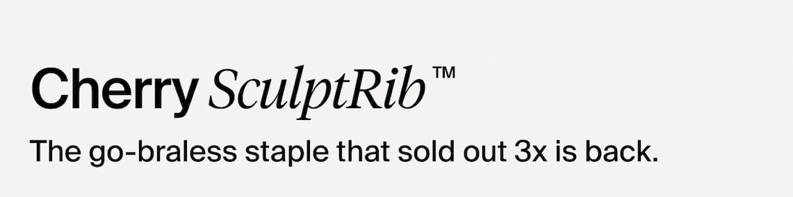 Cherry SculptRib: The go-braless staple that sold out 3x is back.