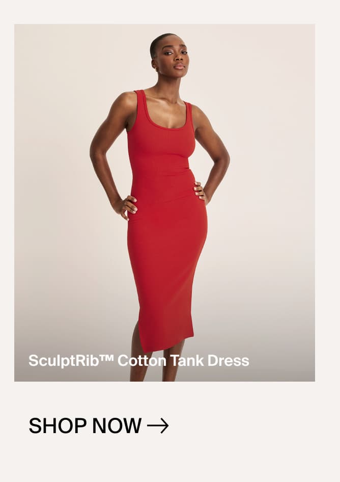 SculptRib™ Cotton Tank Dress - Shop now