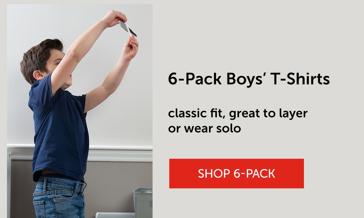 Hanes Essentials Boys' T-Shirt, 6-Pack