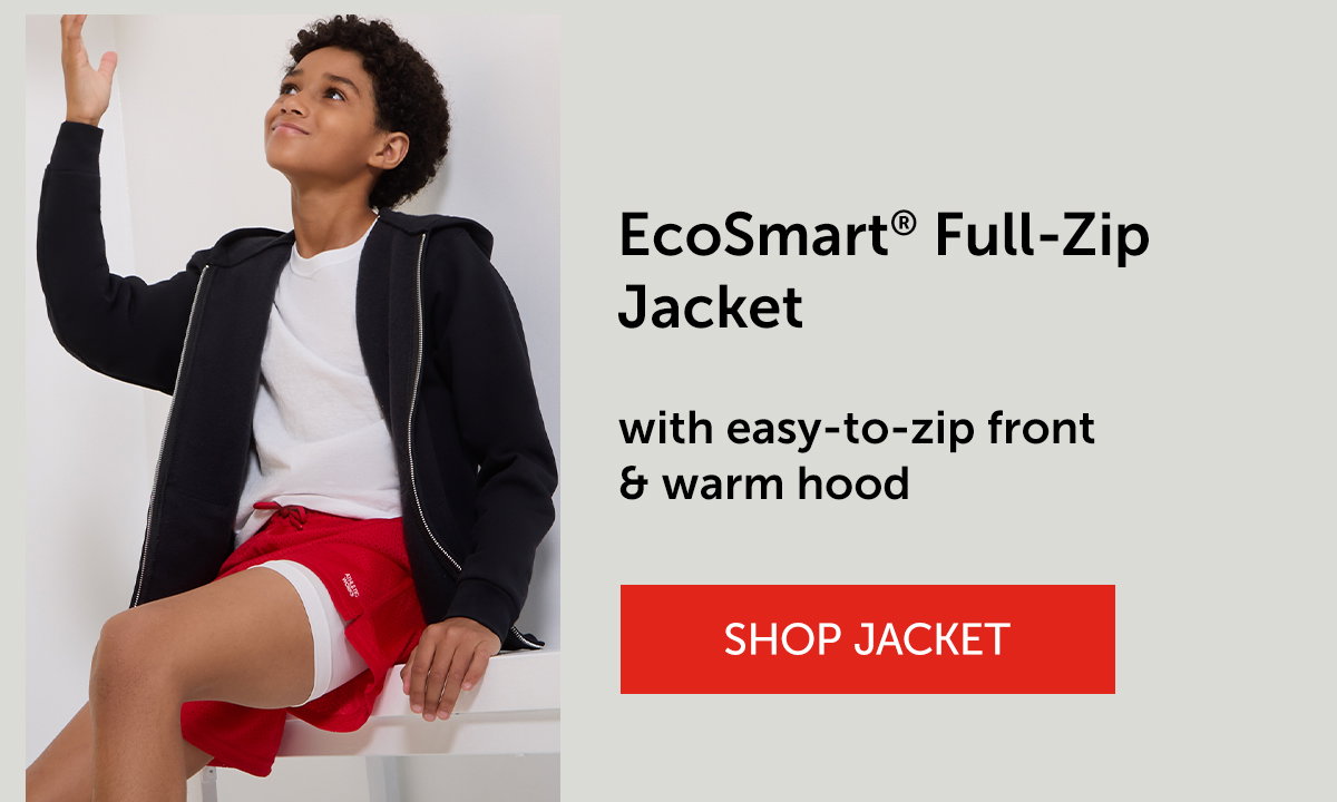 Hanes EcoSmart Kids' Full-Zip Hooded Jacket