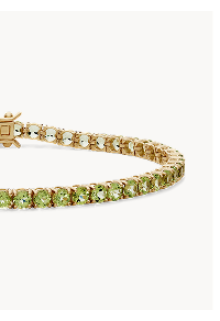 Peridot Birthstone Tennis Bracelet in 14K Yellow Gold