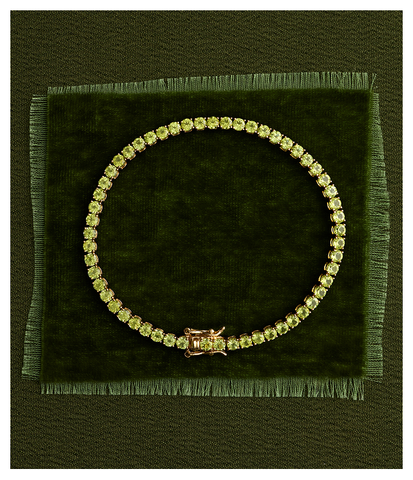 Peridot Birthstone Tennis Bracelet in 14K Yellow Gold