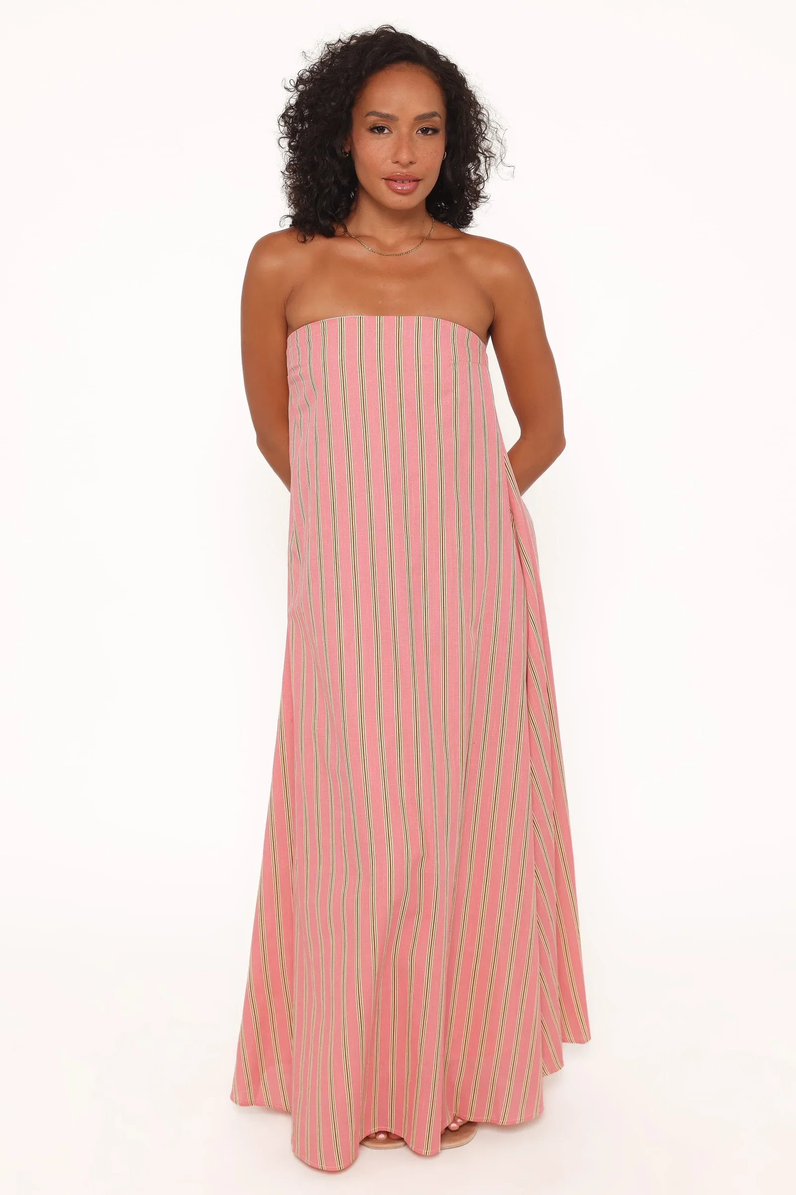 Image of Soph Strapless Maxi Dress - Pink Stripe