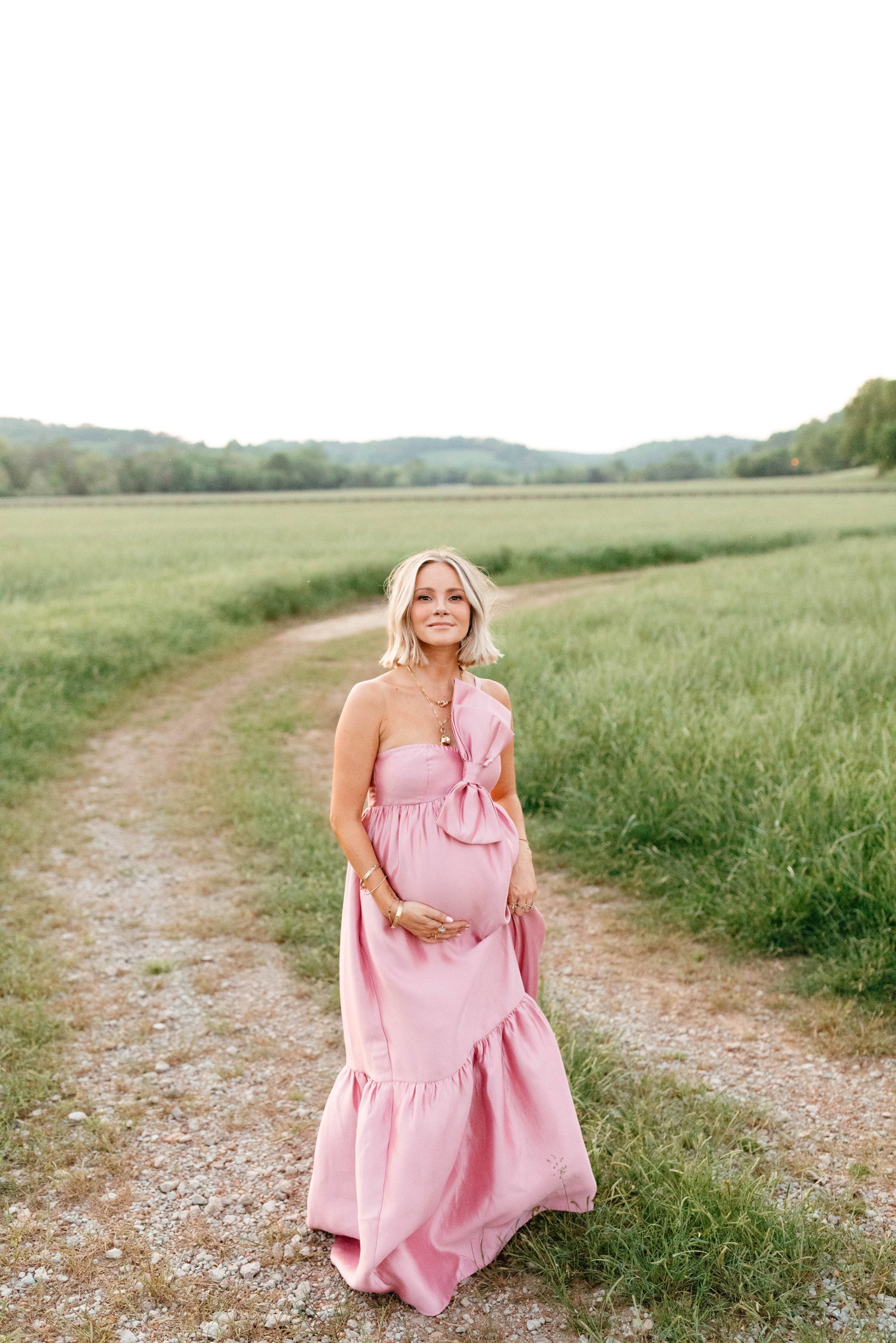 Image of Betina Bow Front Maxi Dress - Dusty Rose