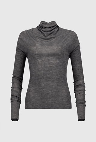 Draped Top In Grey Marl