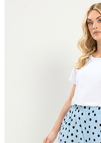 YOURS – Gepunktete Culottes in Hellblau
