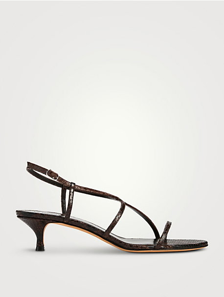 Rio Snakeskin-Embossed Leather Sandals