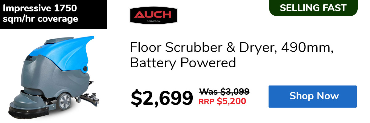 Floor Scrubber & Dryer, 490mm, Battery Powered